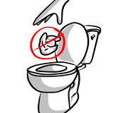 Lingettes désinfectantes À jeter dans la poubelle, pas dans les toilettes !